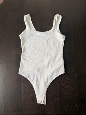 Abercrombie & Fitch White Scoop Neck Bodysuit